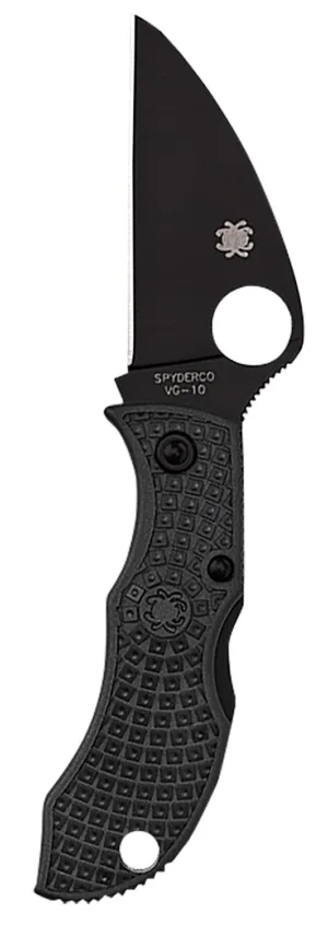 Spyderco MBKWPBK Manbug  1.91" Folding Wharncliffe Plain Non-Reflective Black TiCN VG-10 SS Blade/Black Textured FRN Handle