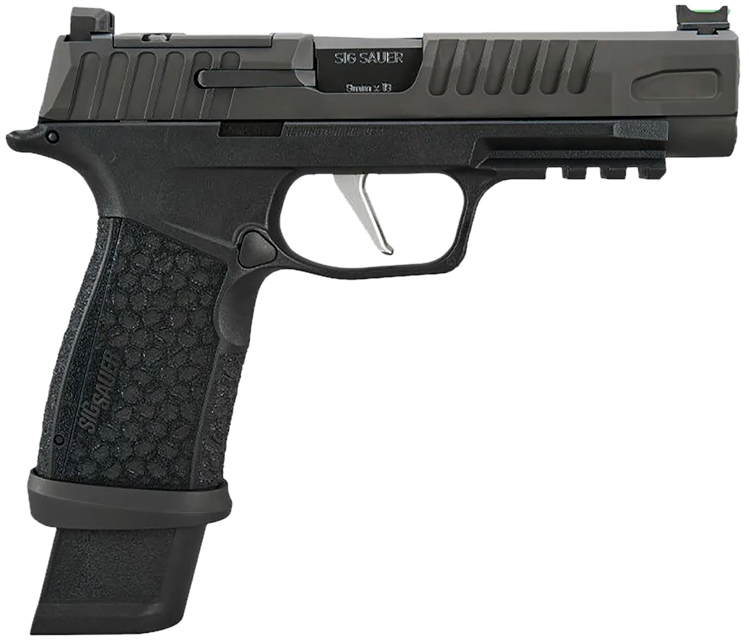 Sig Sauer 365XF9BFO P365 Fuse Compact Frame 9mm Luger 17+1/21+1 4.30" Black Carbon Steel Barrel, Black Nitron Optic Ready/Serrated Stainless Steel & Frame w/Beavertail & Picatinny Rail, Black LXG Grip