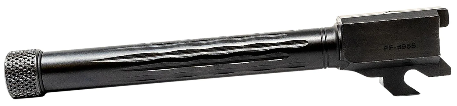 Faxon Firearms 320B910NFLOQT Match Series  9mm Luger Fluted Threaded Black Nitride Stainless Steel, Fits Sig P320