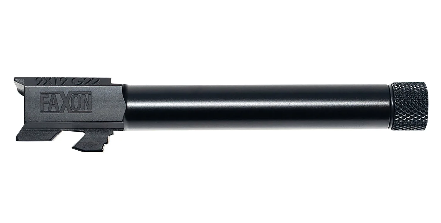 Faxon Firearms GA910N22NGQ-T Duty Series  9mm Luger Threaded Black Nitride Steel, Fits G22 Gen2-4