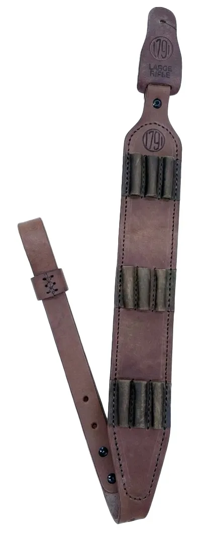 1791 Gunleather HNTASMRBRWA Hunt Ammo Sling Oiled Brown Leather 32" to 37" OAL