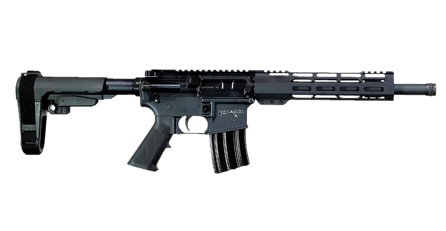 Alexander Arms PHI50ST Highlander  50 Beowulf 7+1 12" Black Fluted Threaded Barrel, Black Anodized Picatinny Rail Receiver, SB Tactical SBA3 Brace, Black Ergo Grip