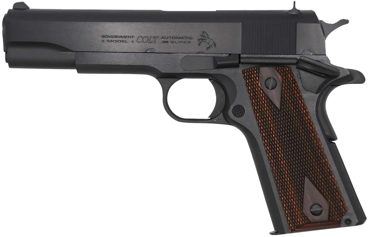 Colt Mfg O1911C38RB Government  38 Super 9+1 5" National Match Barrel, Blued Carbon Steel Serrated Slide, Blued Carbon Steel Frame w/Beavertail