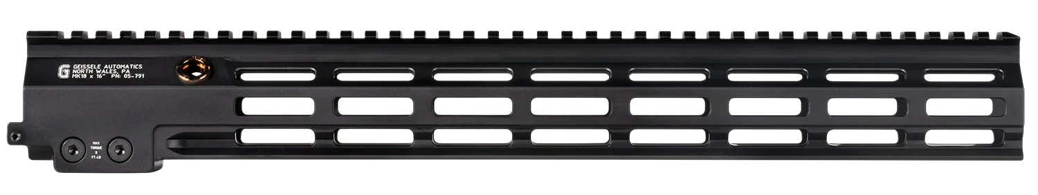 Geissele Automatics 05791B Super Modular Rail MK18 Black Aluminum 16.50" Long