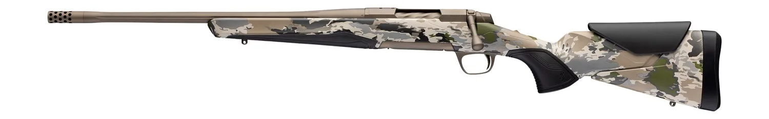 Browning 036124298 X-Bolt 2 Speed SPR Full Size 7mm PRC 3+1 20" Smoked Bronze Cerakote Fluted Threaded Barrel, Steel  Drilled & Tapped Receiver, Ovix Camo w/Black Overmold Adj Comb & LOP Synthetic Sto