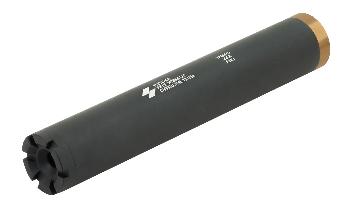 Fletcher Rifle Works TAQUITOBLK Taquito 22LR 1" Black Stainless Steel/Aluminum 1/2"x28