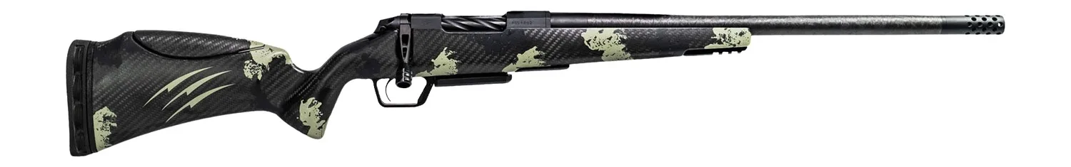 Fierce Firearms ROGSCMX22CM18BF Carbon Mini Rogue XP 22 Creedmoor 3+1 18" Carbon Fiber Match Grade Barrel, Black DLC Stainless Steel Drilled & Tapped Receiver, Forest Camo Push Button Adj Cheek Piece