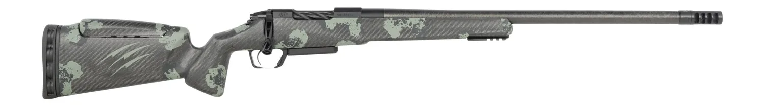 Fierce Firearms RIVSCX22CM18BF Carbon Rival XP 2.0 22 Creedmoor 3+1 18" Carbon Fiber Match Grade Barrel, Black Cerakote Stainless Steel Drilled & Tapped Receiver, Forest Camo Push Button Adj Cheek Pie