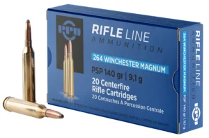 PPU PP264 Standard Rifle  264WinMag 140gr Pointed Soft Point 20 Per Box/10 Case