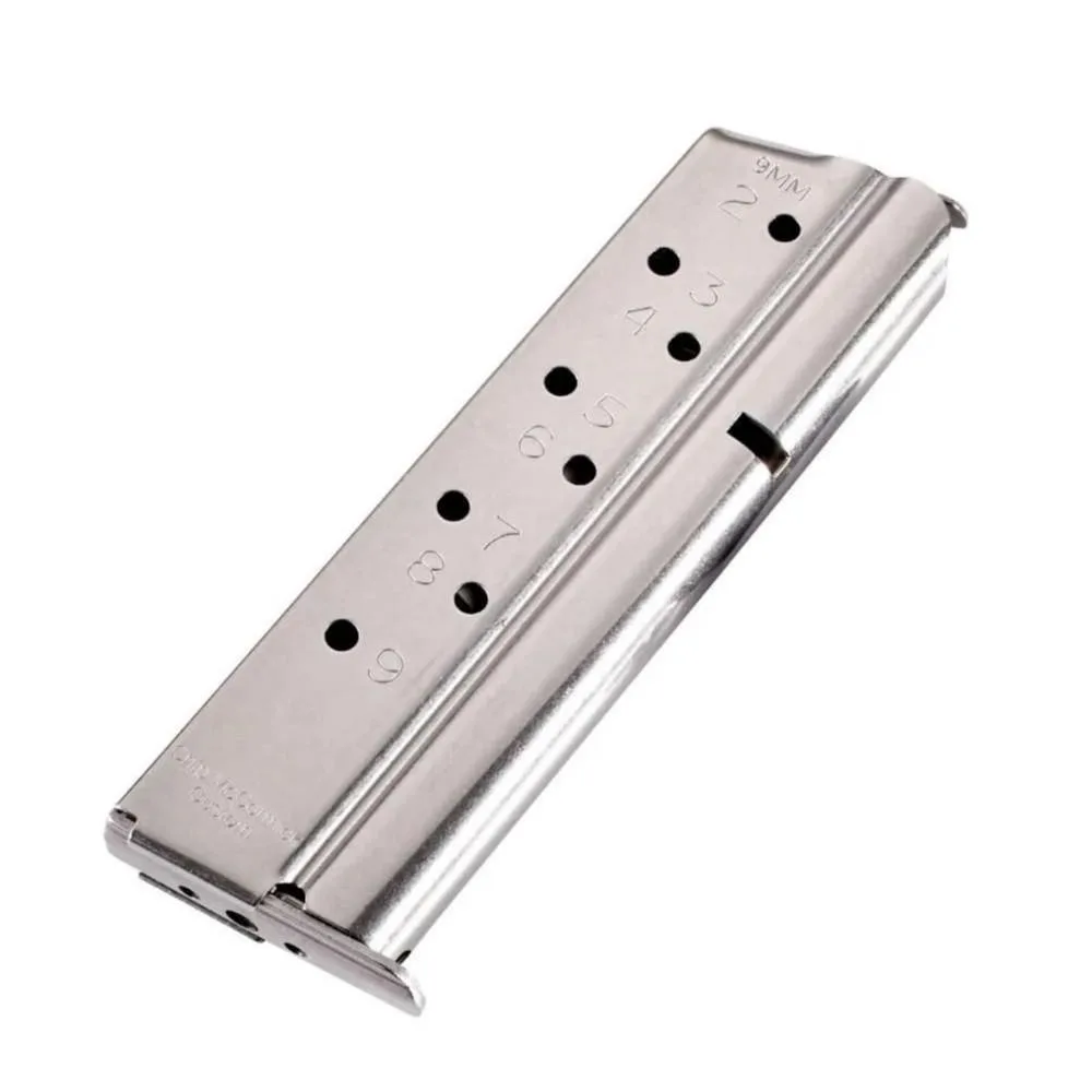 Chip McCormick Custom Match Grade Full Size 1911 Handgun Magazine Stainless Steel 9mm Luger 9/rd
