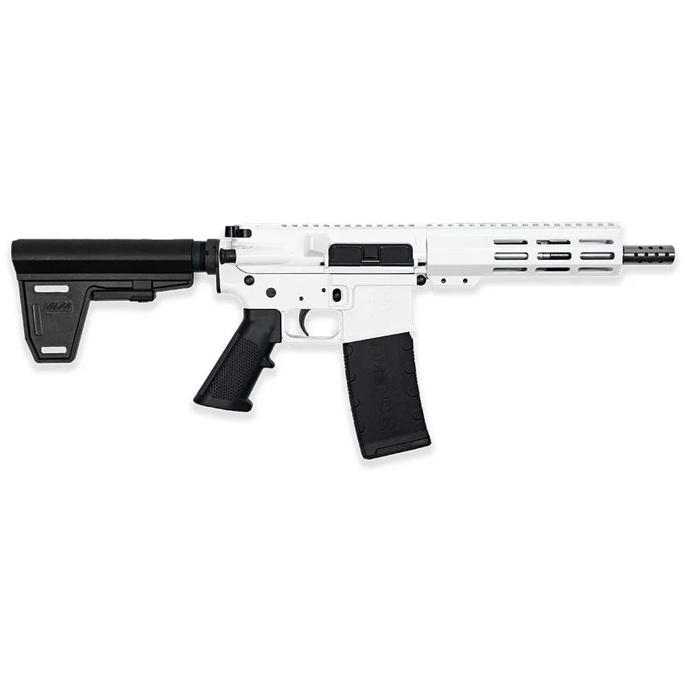 GLFA 223 Wylde Braced Pistol .223 Wylde 30rd Magazine 7.5" Stainless Steel Barrel White Finish