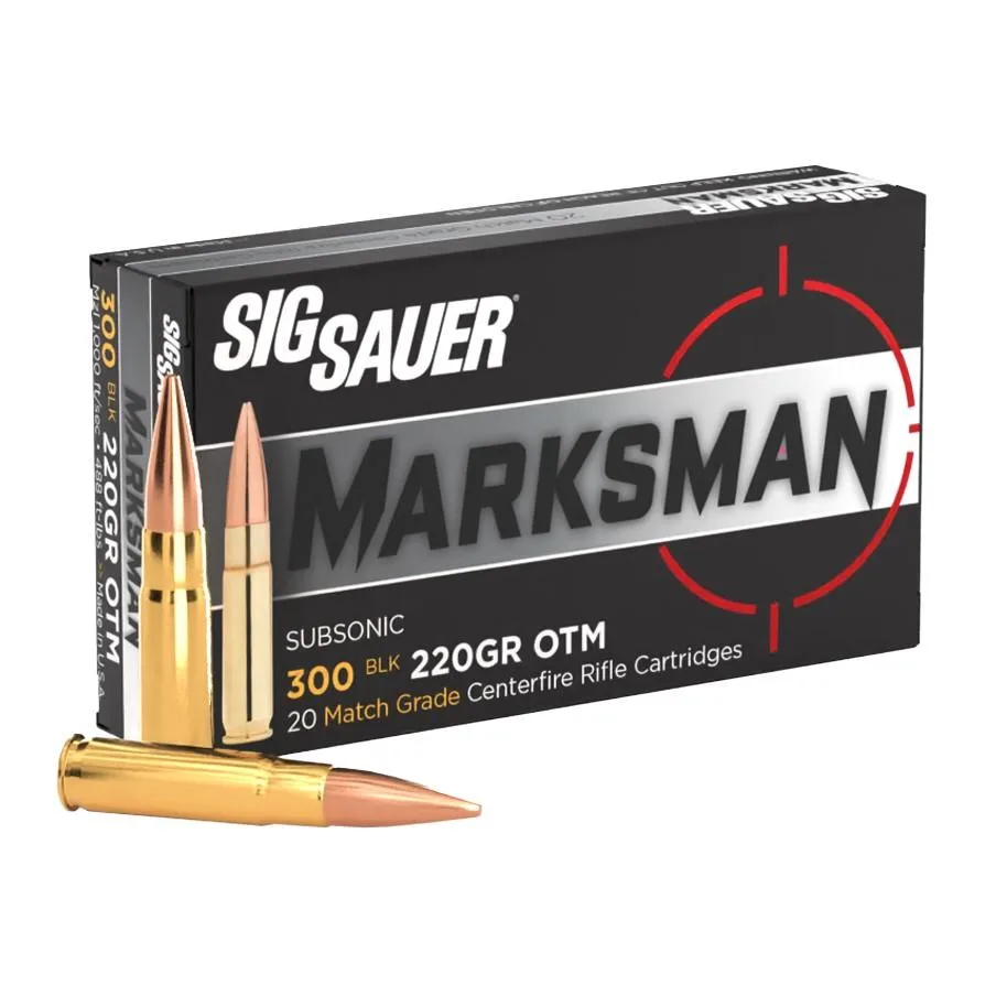 Sig Sauer Marksman Rifle Ammunition 300 AAC Blackout 220gr Match Subsonic
