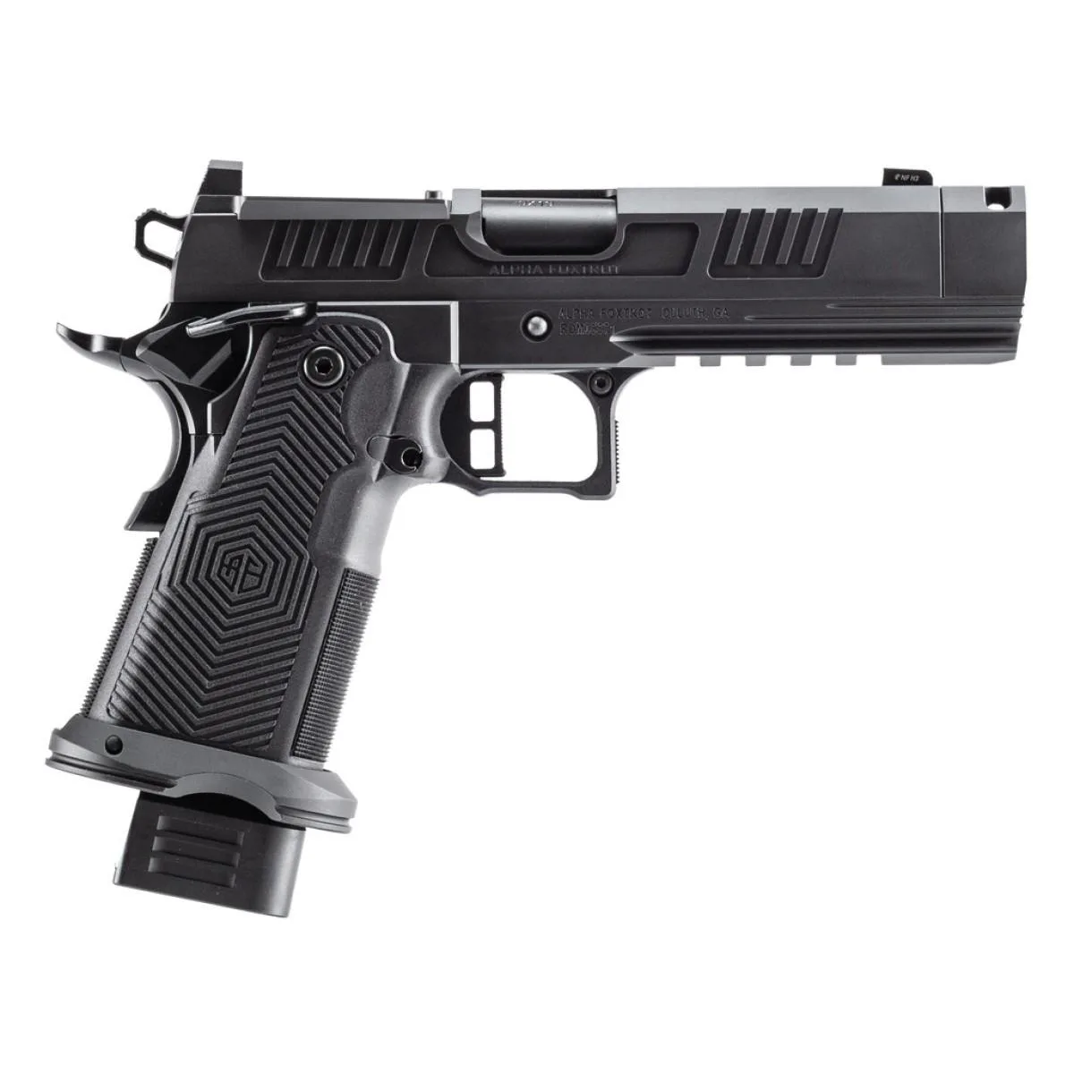 AF1911-ROMULUS 9MM 10Rd Magazine (5) 4.25" MOS Optic Cut Press In Compensated Ramped Bull Barrel DLC BLK