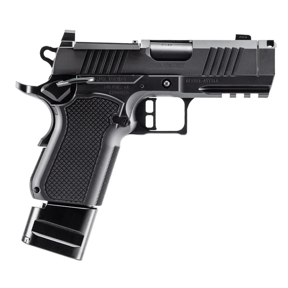Alpha Foxtrot AF1911-ROMULUS Handgun 9mm Luger 20rd Magazines(5) 3.5'' Ported Barrel MOS DLC Black