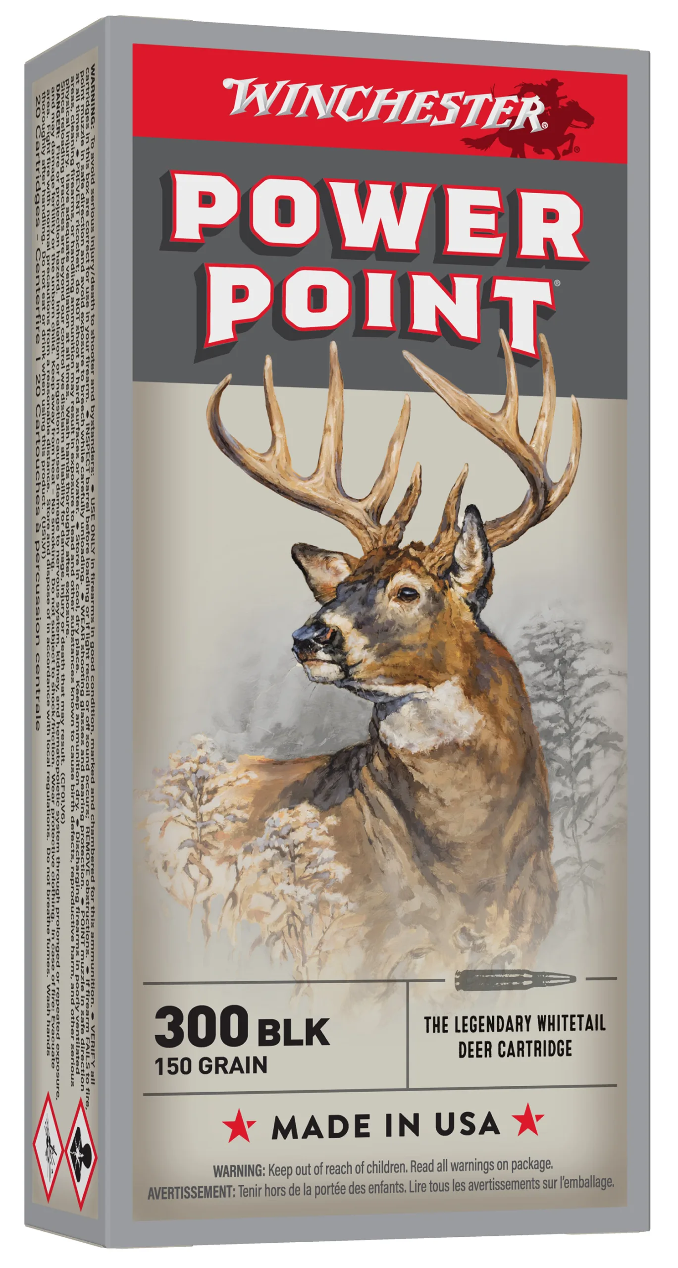 Winchester Ammo X300BLK Power-Point 300Blackout 150gr 20 Per Box/10 Case