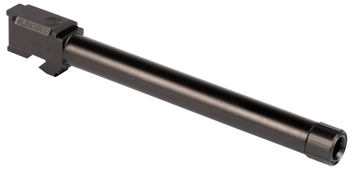 SilencerCo AC861 Glock  9mm Luger 6.50" Threaded Black Nitride Stainless Steel, Fits Glock 17L