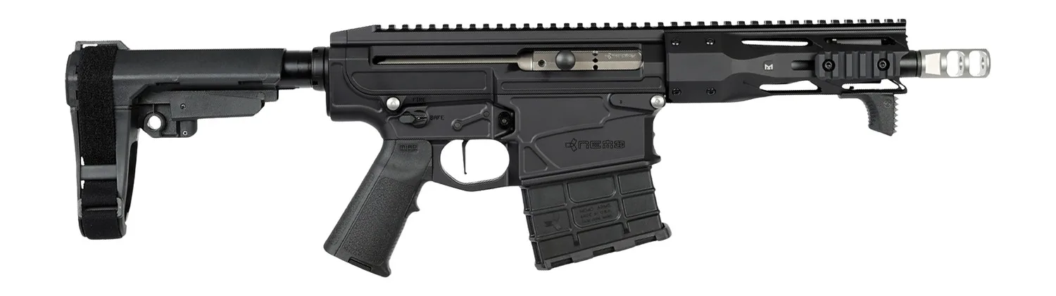Nemo Arms OMENNM-S8 Omen Nitemare 300 Win Mag 14+1 8" Black Threaded Barrel, Black Aluminum Receiver w/Picatinny Rail, M-LOK Handguard, Black Polymer SB Tactical SBA3 Brace, Black Magpul MIAD Grip