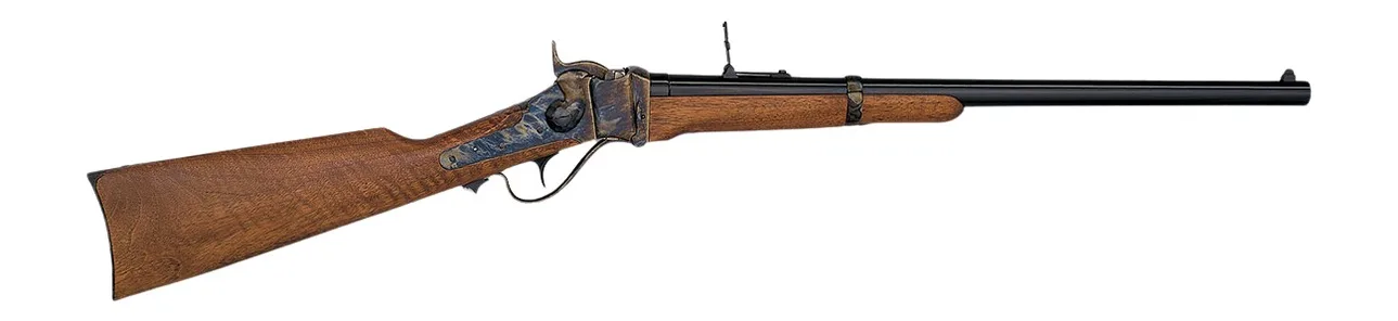 Davide Pedersoli 010S775457 1874 Sharps Calvary 45-70 Gov 1rd 22" Blued Single Shot Barrel, Color Case Hardened Receiver, Walnut Fixed Stock