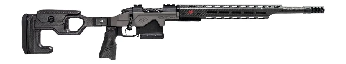 Fierce Firearms REPHT7PRC22TU Reaper H-Tac 2.0 7mm PRC 3+1 22" Carbon Fiber Match Grade Threaded Barrel, Tungsten Cerakote Receiver w/Picatinny Rail, M-LOK/ARCA Rail Handguard, Carbon Matrix Push Butt