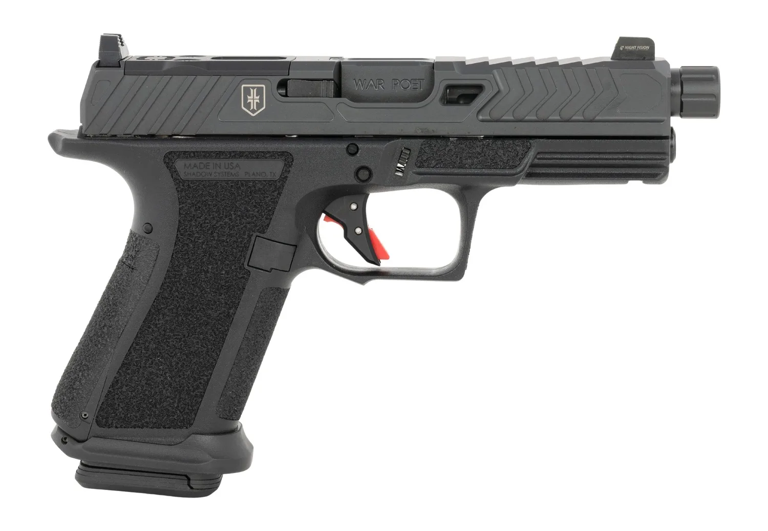 Shadow Systems SS-1075-B MR920 War Poet 9mm Luger 15+1, 5" Black Nitride Match Grade/Spiral Fluted/Threaded Barrel & Optic Cut/Serrated/Window Cut Stainless Steel Slide, Polymer Frame w/Beavertail & P