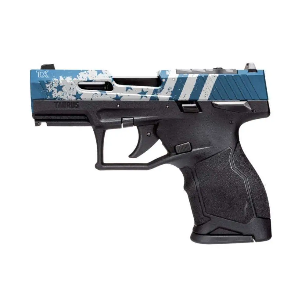 TAURUS TX22 COMPACT 22LR PSTL 3.6" 2-13RD BLK/BLUE US FLAG