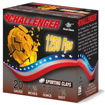 FIRST CLASS SPORTING CLAY 20 GA 2-3/4'' 7/8OZ #7.5 250/CASE