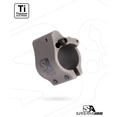 AR-15 CLAMP ON TITANIUM ADJUSTABLE GAS BLOCK .625'' GRAY
