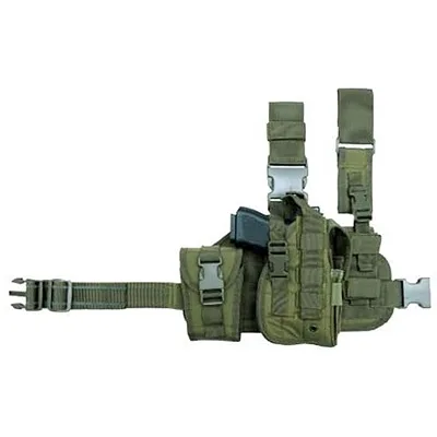 TACTICAL DROP LEG HOLSTER W/MAG POUCH O.D. GREEN