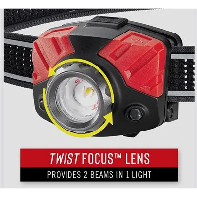 FL75 HEADLAMP 700 LUMENS W/PURE BEAM & TWIST FOCUS BLK/RED